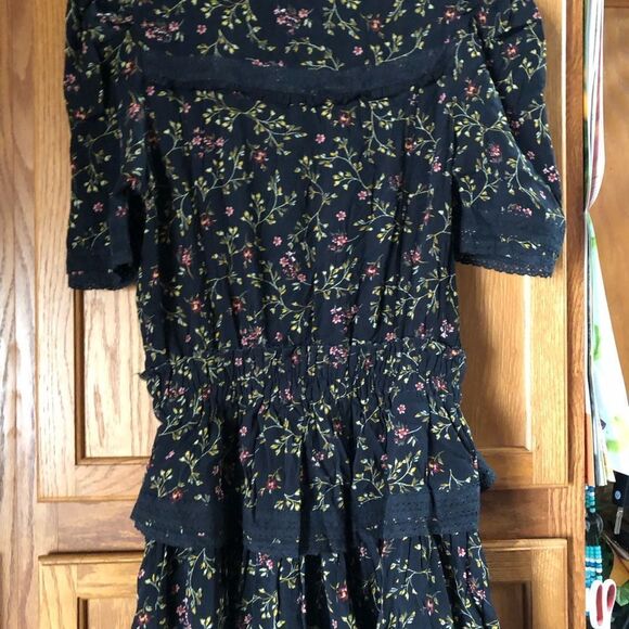 EYE OF THE NEEDLE Dark Romance Ditsy Print Ruffle Mini Dress - S - Picture 12 of 16